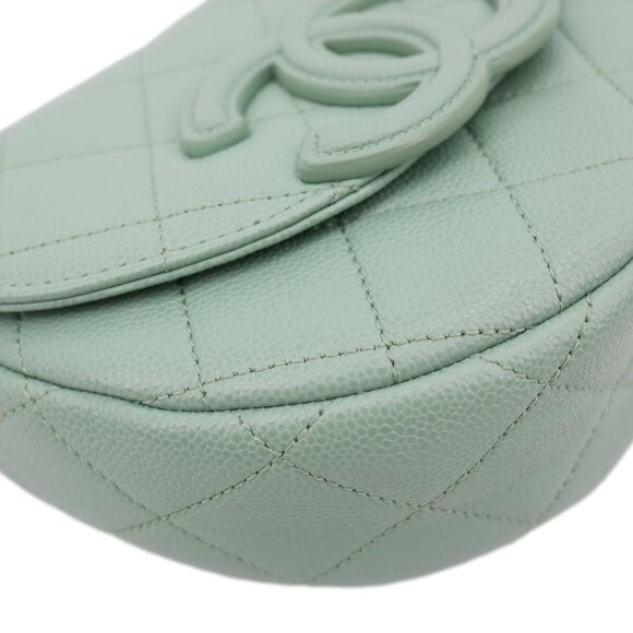 Chanel  Timeless Curved Flap Quilted Leather Chain Shoulder Bag Green - Picture 6 of 14